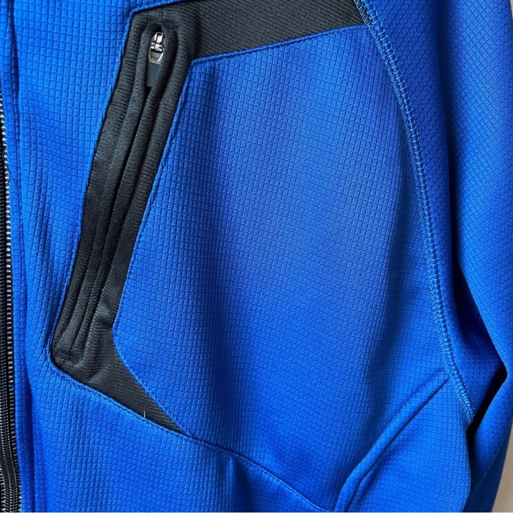 IZOD Men’s Perform•X Bright Blue Waffle Grid Full Zip Jacket XL Chest Pocket EUC - Picture 6 of 7